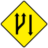 Arrow with second arrow forking out from it to right
