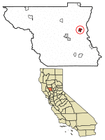 Location of Colusa in Colusa County, California