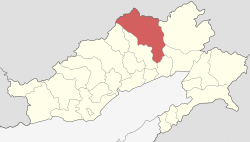 Location of Upper Siang district in Arunachal Pradesh