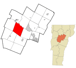 Location in Washington County and the state of Vermont