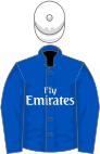 Royal blue, white cap