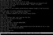 ircII using an IRC channel named #7chan
