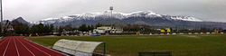 The massif of Pollino seen from Mimmo Rende Stadium