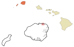Location in Kauai County and the state of Hawaii