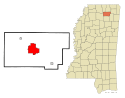 Location of New Albany, Mississippi