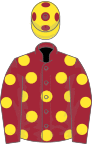 Maroon, Yellow spots, Yellow cap, Maroon spots