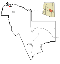 Location in Gila County and the state of Arizona