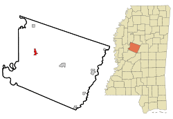 Location of Tchula, Mississippi