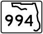 State Road 994 marker