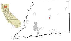 Location in Shasta County and the state of California