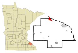 Location of Lake City within Wabasha County in the state of Minnesota