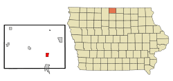 Location of Leland, Iowa