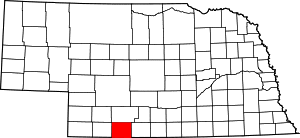 Map of Nebraska highlighting Red Willow County