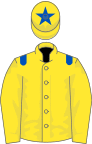 YELLOW, royal blue epaulettes, yellow cap, royal blue star