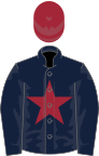 Dark blue, maroon star, maroon cap