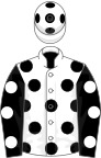 White, black spots, black sleeves, white spots