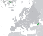 Map showing Georgia in Europe