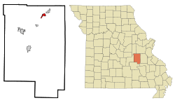 Location of Bourbon, Missouri