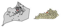 Location of Norbourne Estates in Jefferson County, Kentucky