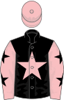 Black, pink star, pink sleeves, black stars, pink cap