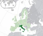 Map showing Italy in Europe