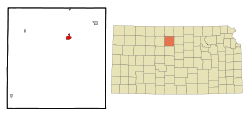 Location within Osborne County and Kansas
