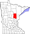 State map highlighting Aitkin County