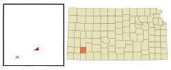 Location within Haskell County and Kansas