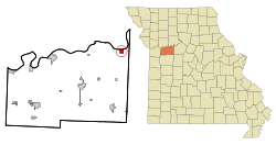 Location of Waverly, Missouri