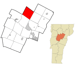Location in Washington County and the state of Vermont