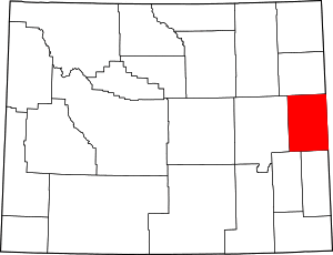 Map of Wyoming highlighting Niobrara County