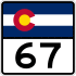 State Highway 67 marker