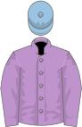 Mauve, light blue cap