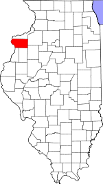 Mercer County's location in Illinois