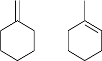 Left: exocyclic double bond Right: regular double bond