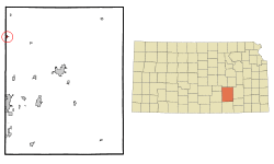 Location within Butler County and Kansas