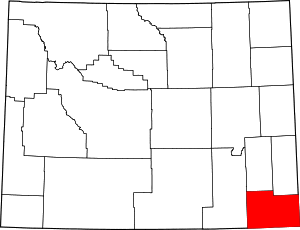 Map of Wyoming highlighting Laramie County