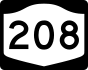 New York State Route 208 marker