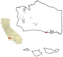 Location in Santa Barbara County and the state of California
