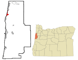 Location of Lincoln Beach, Oregon