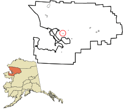 Location in Northwest Arctic Borough and the state of Alaska.
