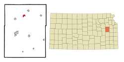 Location within Osage County and Kansas
