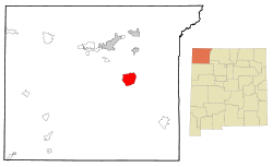 Location of Huerfano, New Mexico