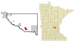 Location of the city of Big Lake within Sherburne County, Minnesota