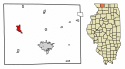 Location of Lena in Stephenson County, Illinois.