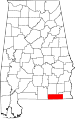 State map highlighting Geneva County