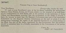 Asia Minor Agreements - Viscount Grey, Foreign Office (London) to Count Alexander Konstantinovich Benckendorff, 23 October 1916.jpg