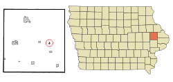 Location of Onslow, Iowa