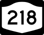 New York State Route 218 marker