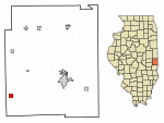 Location of Kansas in Edgar County, Illinois.